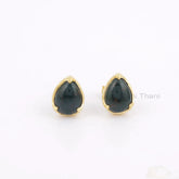 Beautiful Pear Bloodstone 8x11mm Gemstone Stud Earrings, 925 Sterling Silver Stud Earrings, Stylish Earring, Delicate Earring, Bride Jewelry